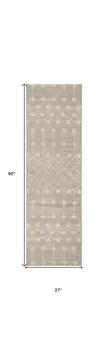 8' Beige And Ivory Moroccan Runner Rug