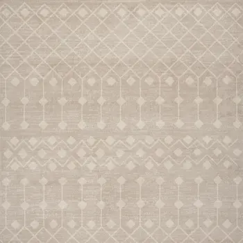 5' X 7' Beige and Ivory Moroccan Power Loom Area Rug