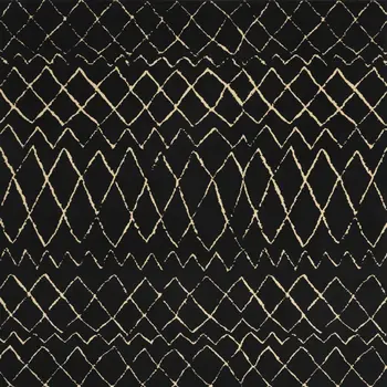 7' X 10' Black and Ivory Abstract Power Loom Distressed Area Rug