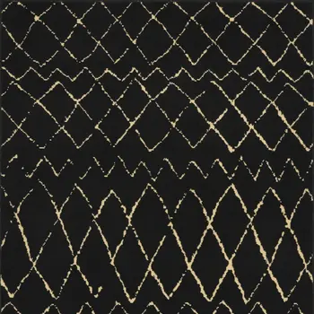 4' X 6' Black and Ivory Abstract Power Loom Distressed Area Rug