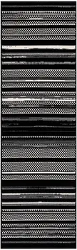 8' Black And White Striped Runner Rug