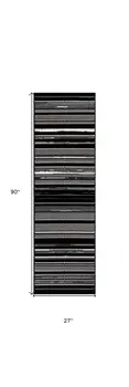 8' Black Striped Runner Rug