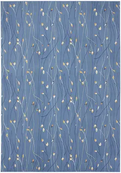 7' X 10' Blue and Beige Floral Power Loom Area Rug