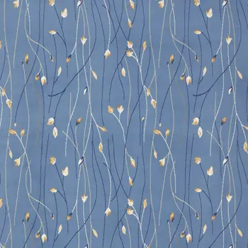 7' X 10' Blue and Beige Floral Power Loom Area Rug