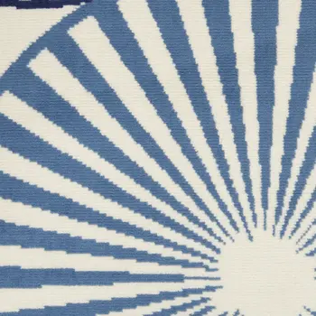 4' X 6' Blue and Ivory Geometric Power Loom Area Rug