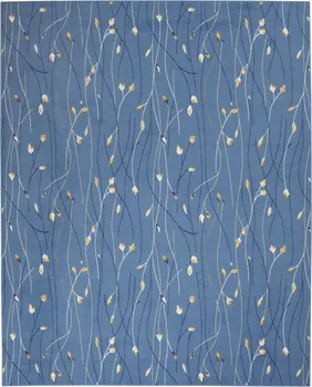 8' X 10' Blue and Beige Floral Power Loom Area Rug