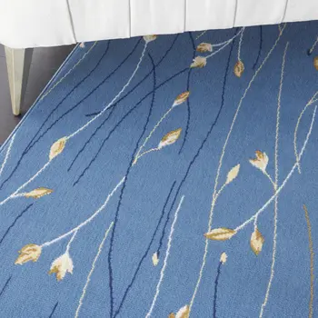 8' X 10' Blue and Beige Floral Power Loom Area Rug