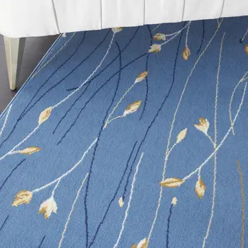 8' X 10' Blue and Beige Floral Power Loom Area Rug