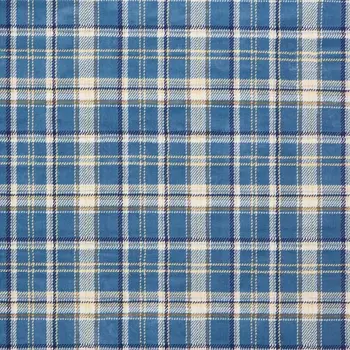 8' X 10' Blue and Beige Plaid Power Loom Area Rug
