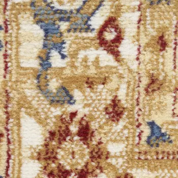 8' Blue And Gold Medallion Distressed Runner Rug