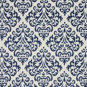 4' X 6' Blue and White Damask Power Loom Area Rug