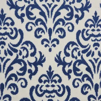 4' X 6' Blue and White Damask Power Loom Area Rug