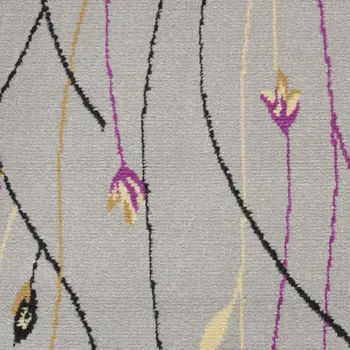 4' X 6' Gray and Pink Floral Power Loom Area Rug
