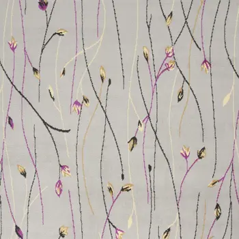 6' X 9' Gray and Pink Floral Power Loom Area Rug