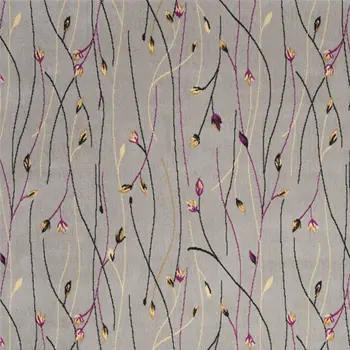 7' X 10' Gray and Pink Floral Power Loom Area Rug