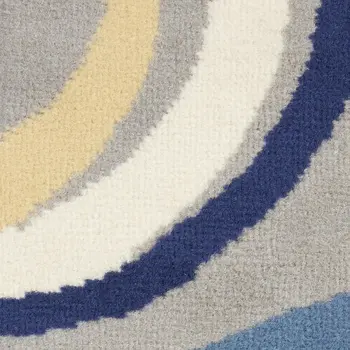6' X 9' Gray and Blue Geometric Power Loom Area Rug