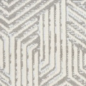 8' Gray And Ivory Geometric Runner Rug