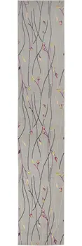 10' Gray Floral Vines Runner Rug