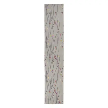 12' Gray Floral Vines Runner Rug