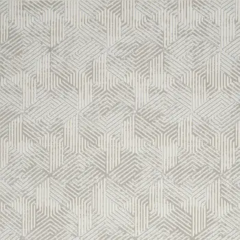 8' X 10' Gray and Ivory Geometric Power Loom Area Rug