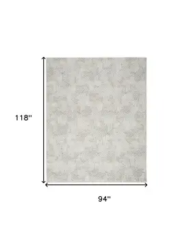 8' X 10' Gray and Ivory Geometric Power Loom Area Rug