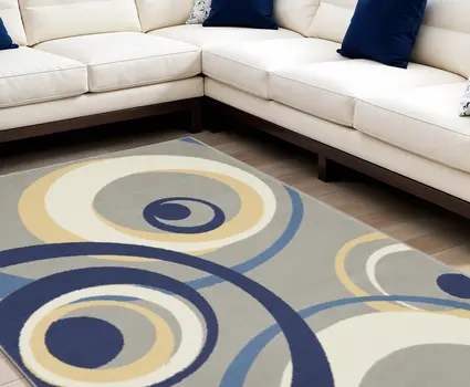 8' X 10' Gray and Ivory Geometric Power Loom Area Rug