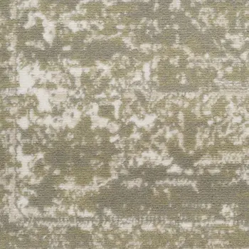 8' Green And Ivory Medallion Distressed Runner Rug