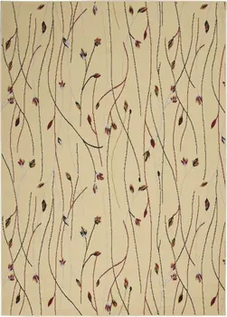 4' X 6' Red and Ivory Floral Power Loom Area Rug