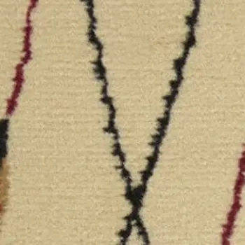 5' X 7' Red and Ivory Floral Power Loom Area Rug