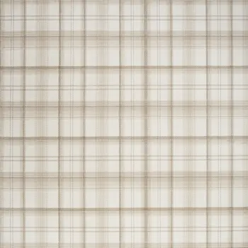 8' X 10' Beige and Ivory Plaid Power Loom Area Rug