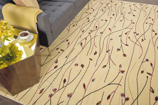 8' X 10' Beige and Black Floral Power Loom Area Rug