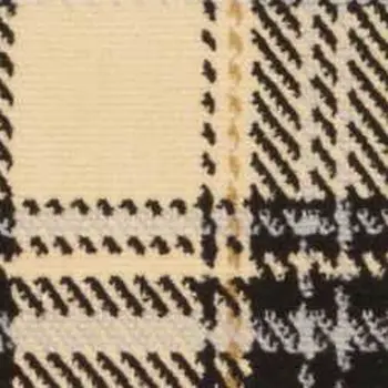 8' X 10' Beige and Black Plaid Power Loom Area Rug