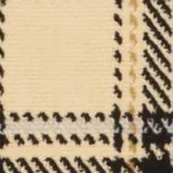 8' X 10' Beige and Black Plaid Power Loom Area Rug