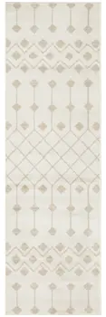 8' Beige And Ivory Moroccan Runner Rug