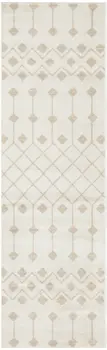 8' Beige And Ivory Moroccan Runner Rug