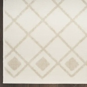 8' Beige And Ivory Moroccan Runner Rug