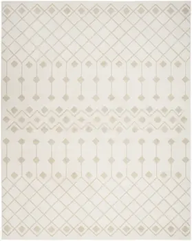 8' X 10' Beige and Ivory Moroccan Power Loom Area Rug