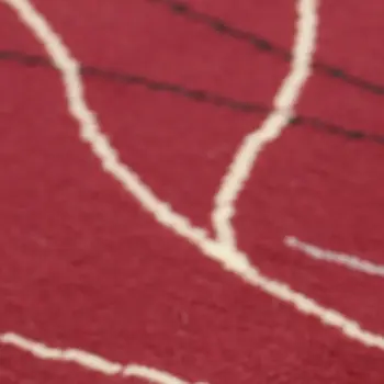 8' Red Black And Ivory Floral Vines Runner Rug