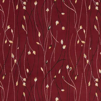 7' X 10' Red Black and Ivory Floral Vines Power Loom Area Rug