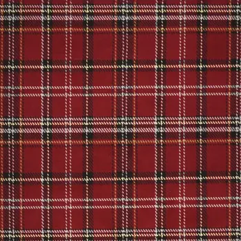 5' X 7' Red and Black Plaid Power Loom Area Rug