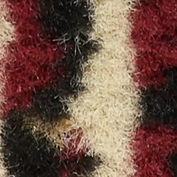 8' Tan Black and Red Striped Non Skid Runner Rug