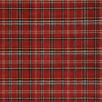 8' X 10' Red and Black Plaid Power Loom Area Rug