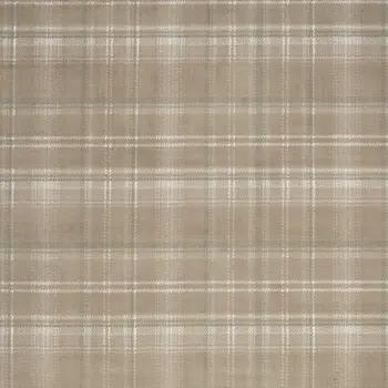 8' X 10' Brown and Ivory Plaid Non Skid Area Rug