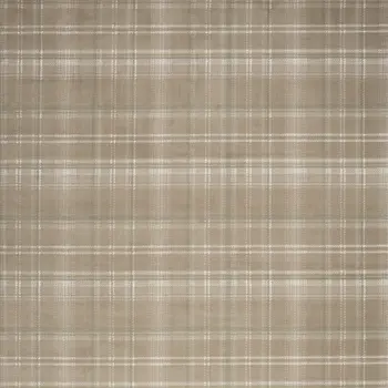 8' X 10' Brown and Ivory Plaid Non Skid Area Rug