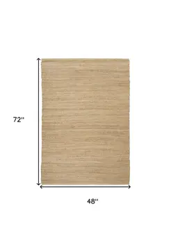 4' X 6' Natural Jute Flatweave Handmade Area Rug