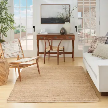 5' X 7' Natural Jute Flatweave Handmade Area Rug