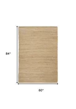 5' X 7' Natural Jute Flatweave Handmade Area Rug