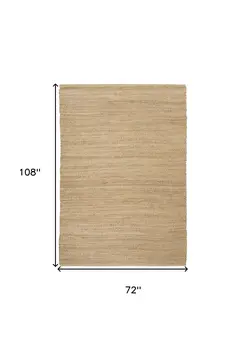 6' X 9' Natural Jute Flatweave Handmade Area Rug