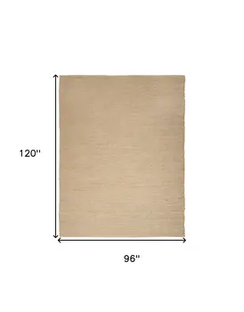 8' X 10' Natural Jute Flatweave Handmade Area Rug