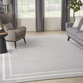 10' X 14' Gray And Ivory Indoor Outdoor Area Rug